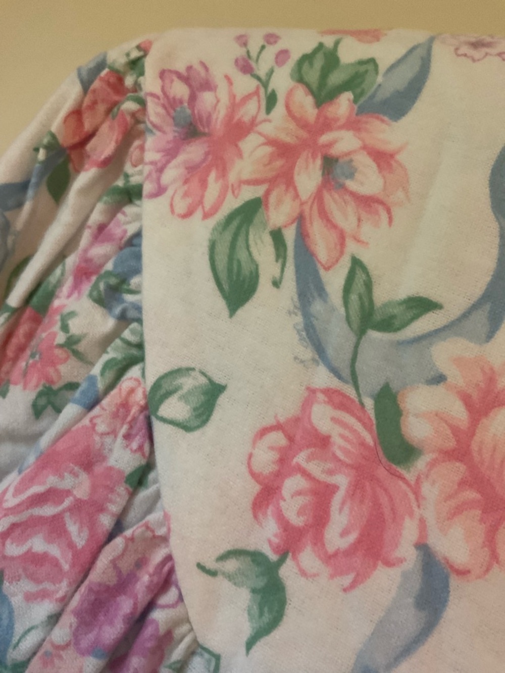Vintage Floral Long Nightgown nantucket Pink Roses USA made 23” chest cotton - Picture 11 of 12